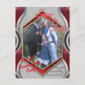 Dicke moderne Metallic 3D Red Gray Texture Look Ankündigungspostkarte (Vorderseite)