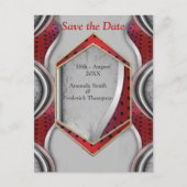 Dicke moderne Metallic 3D Red Gray Texture Look Ankündigungspostkarte (Vorderseite)