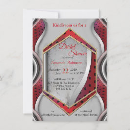 Dicke moderne Metallic 3D Red Gray Texture Look Einladung