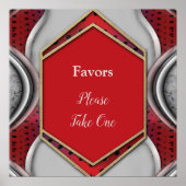 Dicke moderne Metallic 3D Red Gray Texture Look Poster (Vorne)