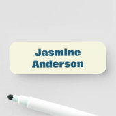 Dicke moderne Minimalistische Beige Ozeanfarbe Namensschild (Beispiel)