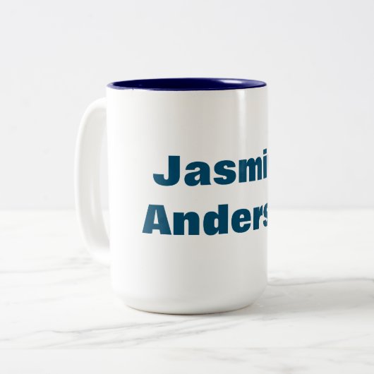 Dicke moderne Minimalistische Ozeanfarbe Zweifarbige Tasse (Vorderseite Links)