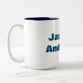 Dicke moderne Minimalistische Ozeanfarbe Zweifarbige Tasse (Links)