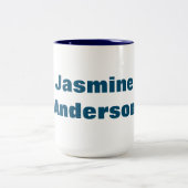 Dicke moderne Minimalistische Ozeanfarbe Zweifarbige Tasse (Mittel)