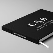 Dicke moderne Minimalistische Schwarz-Monogramm-Ho Gästebuch