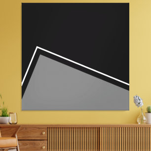 Dicke moderne mittelgraue, geometrische Kunst Leinwanddruck