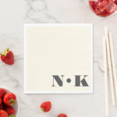 Dicke moderne Monogram-Initials Black Cream Weddin Serviette (Beispiel)
