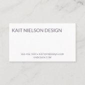 Dicke moderne Monogramm Beruflich Lila Visitenkarte (Rückseite)