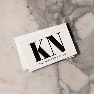 Dicke moderne Monogramm Beruflich Schwarz-weiß Visitenkarte