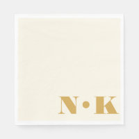 Dicke moderne Monogramm-Initialen Gelbe Creme Hoch