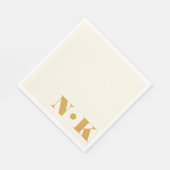 Dicke moderne Monogramm-Initialen Gelbe Creme Hoch Serviette (Ecke)