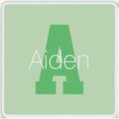 Dicke moderne Monogramm | Pale & Kelly Green Aufkleber (Vorderseite)