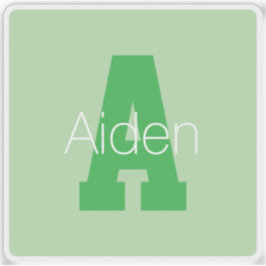 Dicke moderne Monogramm | Pale & Kelly Green Aufkleber