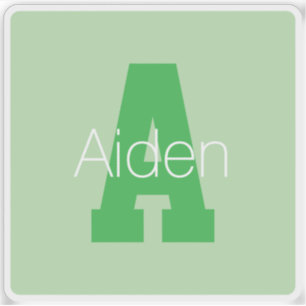 Dicke moderne Monogramm Pale & Kelly Green Aufkleber