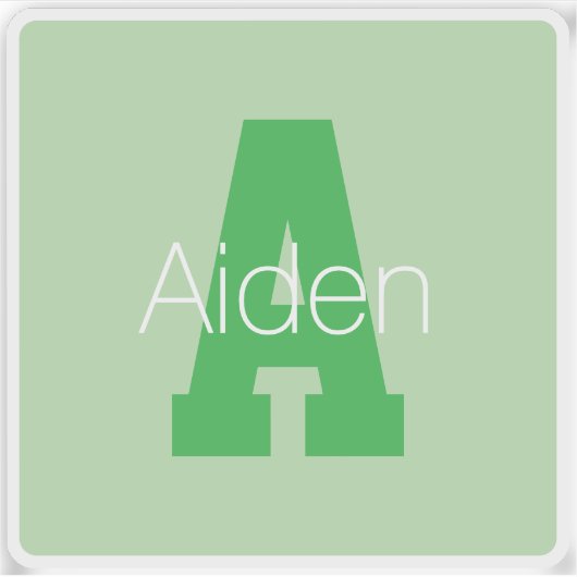 Dicke moderne Monogramm | Pale & Kelly Green Aufkleber (Vorderseite)