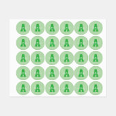 Dicke moderne Monogramm | Pale & Kelly Green Etiketten (Blatt)