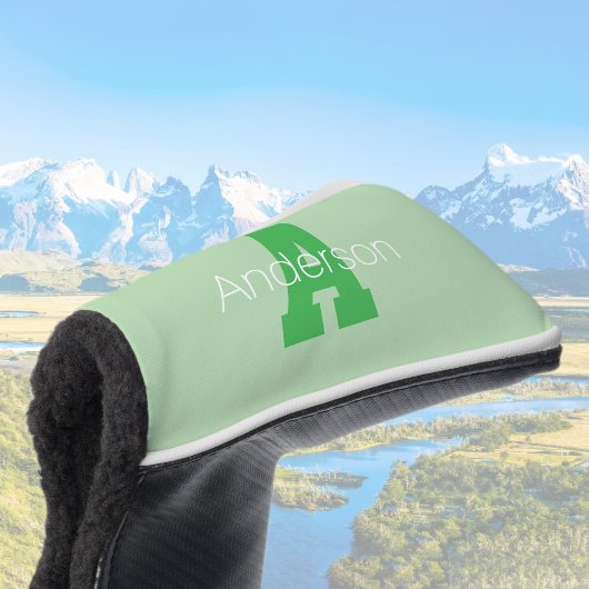 Dicke moderne Monogramm | Pale & Kelly Green Golf Headcover