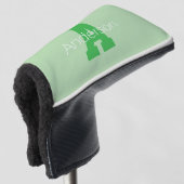 Dicke moderne Monogramm | Pale & Kelly Green Golf Headcover (3/4 Vorderseite)