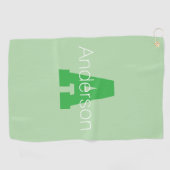Dicke moderne Monogramm | Pale & Kelly Green Golfhandtuch (Horizontal)