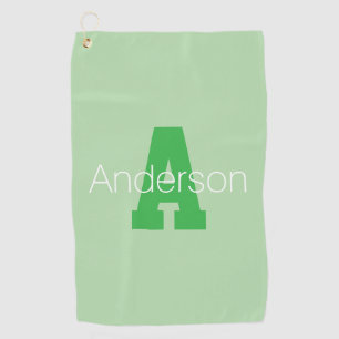 Dicke moderne Monogramm Pale & Kelly Green Golfhandtuch