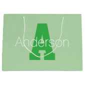 Dicke moderne Monogramm | Pale & Kelly Green Große Geschenktüte (Vorderseite)