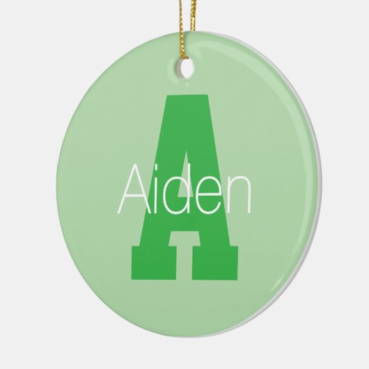 Dicke moderne Monogramm | Pale & Kelly Green Keramik Ornament (Links)