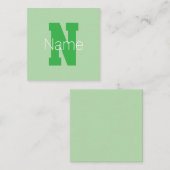 Dicke moderne Monogramm | Pale & Kelly Green Mitteilungskarte (Vorne/Hinten)