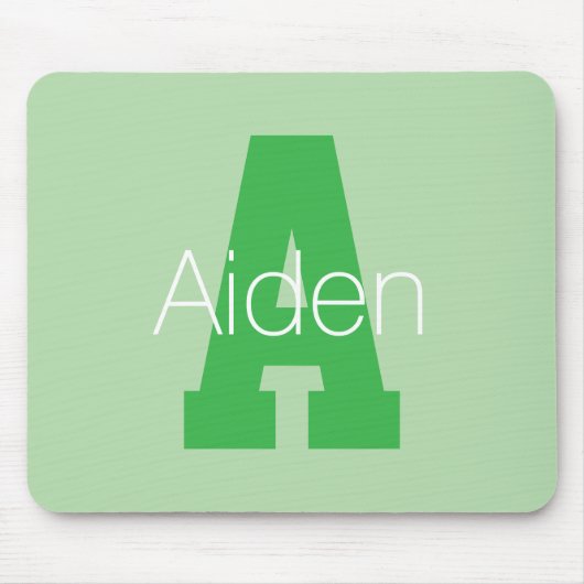 Dicke moderne Monogramm | Pale & Kelly Green Mousepad (Vorne)
