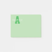 Dicke moderne Monogramm | Pale & Kelly Green Post-it Klebezettel (Vorderseite)