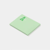 Dicke moderne Monogramm | Pale & Kelly Green Post-it Klebezettel (angewinkelt)