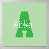 Dicke moderne Monogramm | Pale & Kelly Green Poster (Vorne)