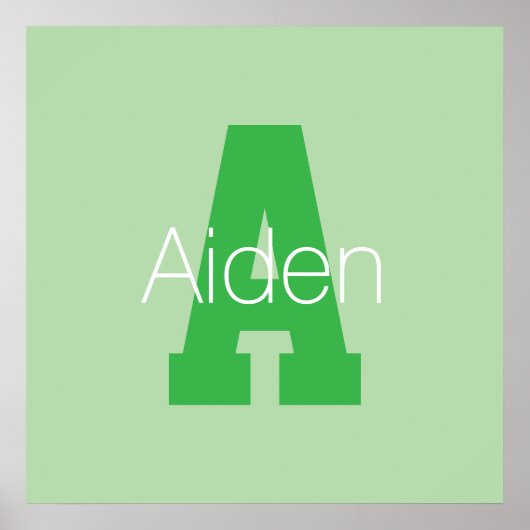 Dicke moderne Monogramm | Pale & Kelly Green Poster (Vorne)