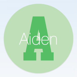 Dicke moderne Monogramm   Pale & Kelly Green Runder Aufkleber