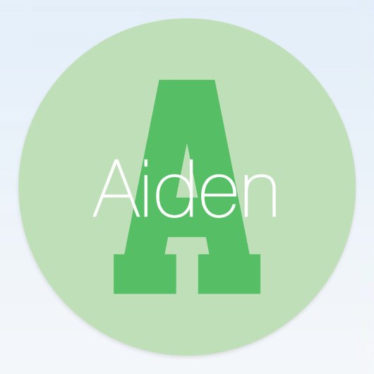 Dicke moderne Monogramm | Pale & Kelly Green Runder Aufkleber