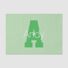 Dicke moderne Monogramm | Pale & Kelly Green Seidenpapier
