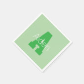 Dicke moderne Monogramm | Pale & Kelly Green Serviette (Ecke)