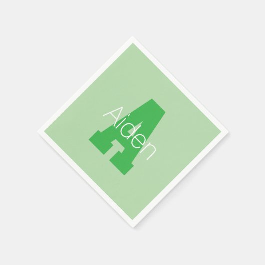 Dicke moderne Monogramm | Pale & Kelly Green Serviette (Ecke)