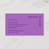 Dicke moderne orange Lila Berufliche Monogramm Visitenkarte (Rückseite)