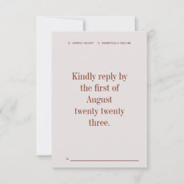 Dicke moderne RSVP-Karte Einladung