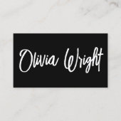 Dicke moderne schwarze Signatur Skripttypografie Visitenkarte (Vorderseite)