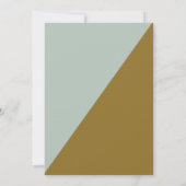 Dicke moderne Typografie Blau- und Olivenhochzeit Einladung (Rückseite)