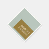 Dicke moderne Typografie Blau- und Olivenhochzeit Serviette (Ecke)