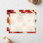 Dicke Mohnblüte Blume Personalisiert Stationery Mitteilungskarte (Vorderseite/Rückseite Beispiel)