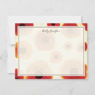 Dicke Mohnblüte Blume Personalisiert Stationery Mitteilungskarte