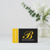 Dicke, monogramm, gelb, schwarz, auffällig visitenkarte (Stehend Vorderseite)