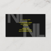 Dicke Monogramm Gelb Schwarz-weiß Minimalistisch C Visitenkarte (Rückseite)