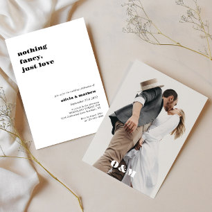 Dicke Monogramm Lässiges Foto Hochzeit Einladung