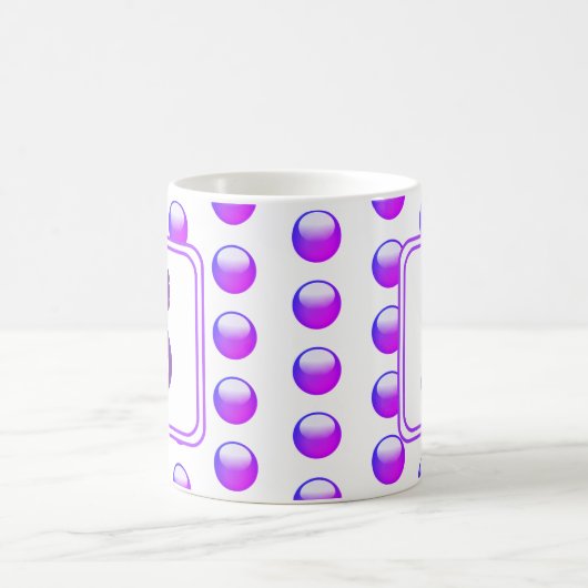 Dicke Monogramm Lila Polka-Dot Initial Kaffeetasse (Mittel)