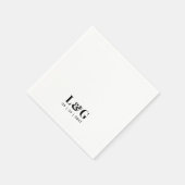 Dicke Monogramm Minimal Schwarz-Weiß-Hochzeit Serviette (Ecke)