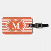 Dicke Monogramm mit Orange Streifen Gepäckanhänger (Vorderseite horizontal)